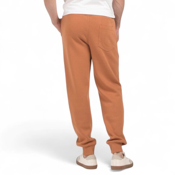 True Religion Men 2 Piece Sweatsuit Fleece Tracksuit Hoodie Joggers Pumpkin NWT - Picture 5 of 11